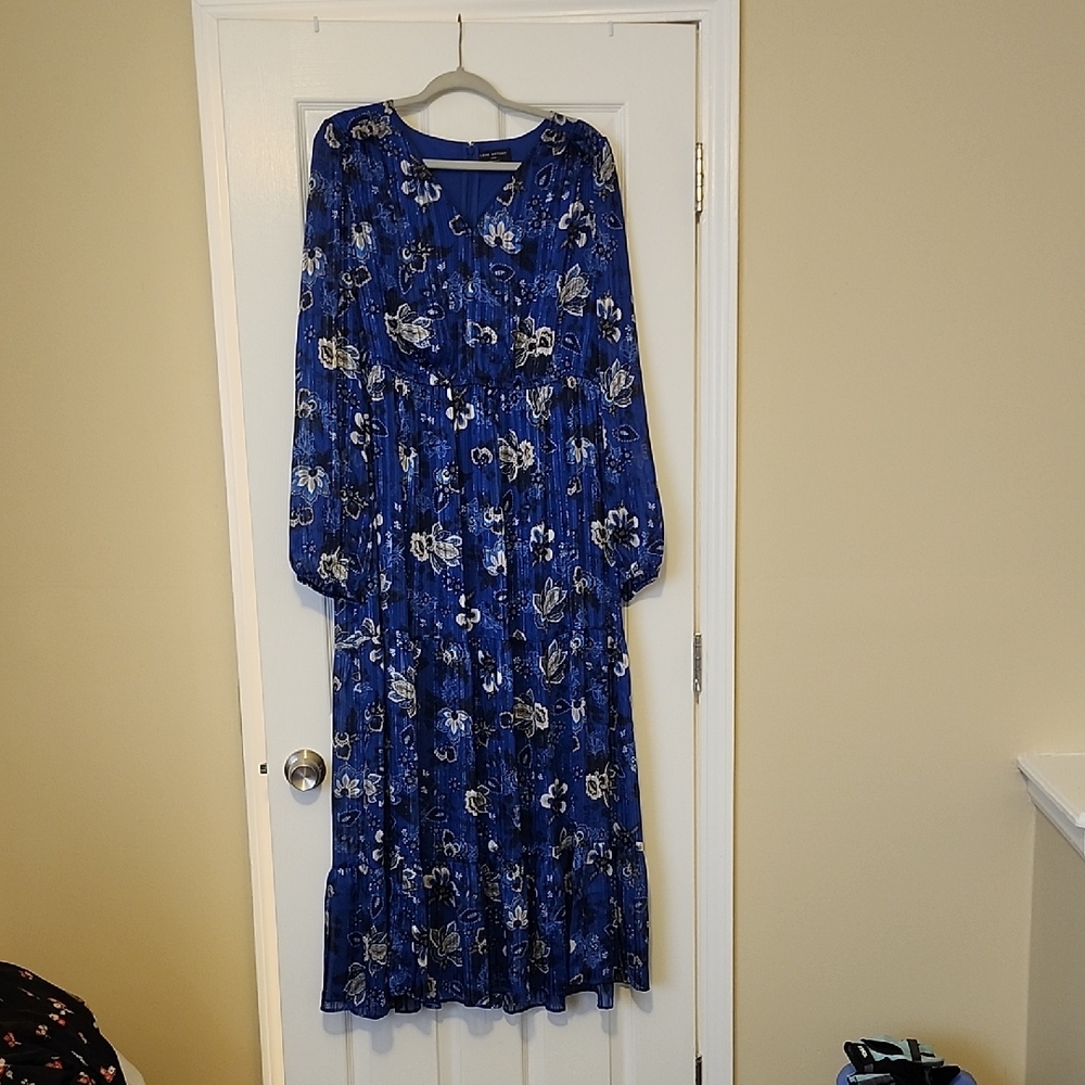 Lane Bryant Royal Blue Floral Maxi Dress